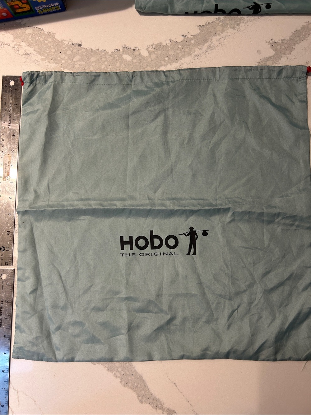 HOBO Light Teal Drawstring Dust Bag with Logo